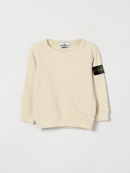 Boy's Stone Island Junior Cotton Crewneck Sweatshirt with Compass Logo
