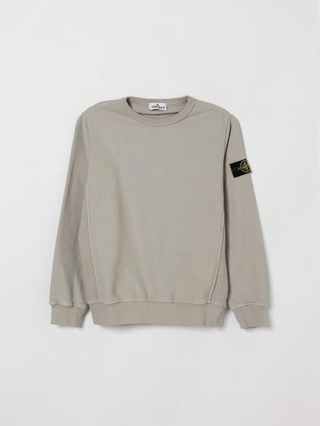 Boy's Stone Island Junior Cotton Crewneck Sweatshirt with Compass Logo