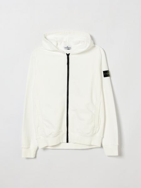 Stone Island Junior Boy's Cotton Zipped Hoodie with Logo