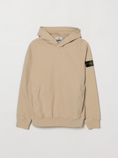 Stone Island Junior Boy's Cotton Hoodie with Compass Logo