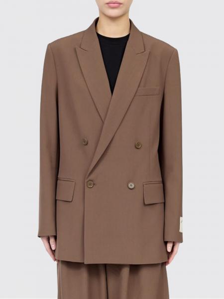 Blazer court croisé MM6 Maison Margiela en mélange de laine à revers en pointe