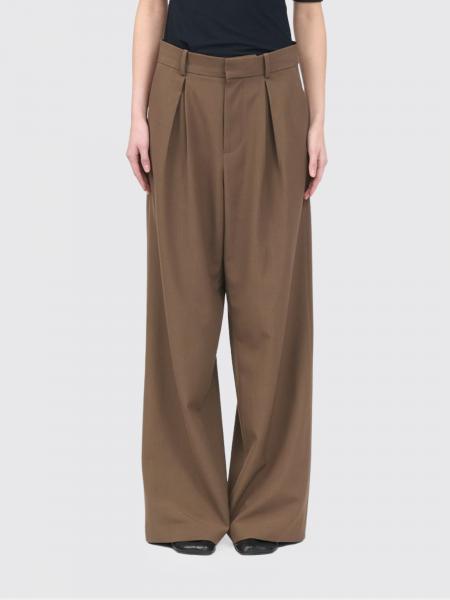 Pantalon large MM6 Maison Margiela en mélange de laine avec pinces et taille mi-haute