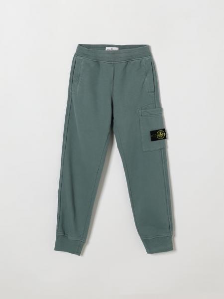Stone Island Junior Boy's Cotton Cargo Trousers with Compass Logo Patch