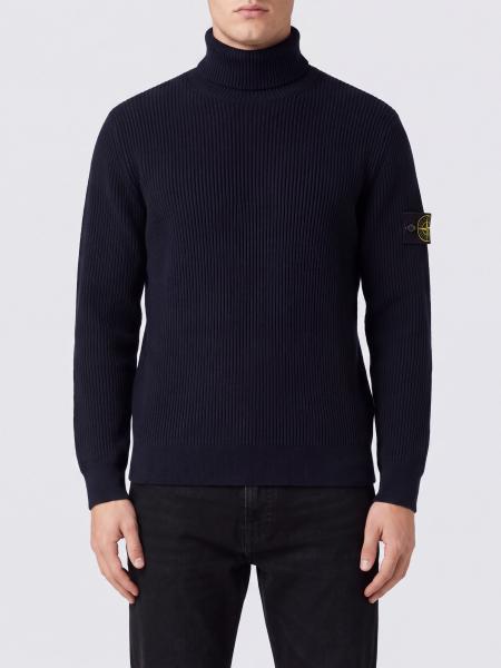 Dolcevita slim fit Stone Island in lana a maniche lunghe con logo Compass