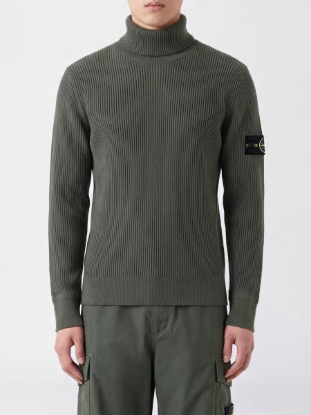 Dolcevita slim fit Stone Island in lana a maniche lunghe con logo Compass