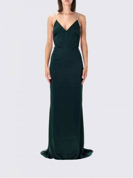 Long Satin Evening Gown Tom Ford with Jewelled Straps and Train