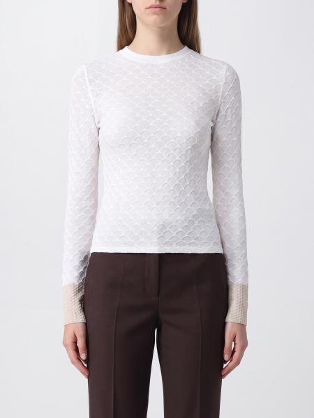 Long-Sleeved Knit Top Lanvin in Wool and Mohair with High Neck