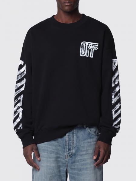 Off-White Oversized Cotton Jumper with Arrow and Diag Print