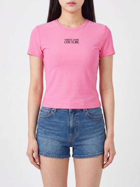 Slim Fit Technical Fabric T-Shirt Versace Jeans Couture with Contrast Logo