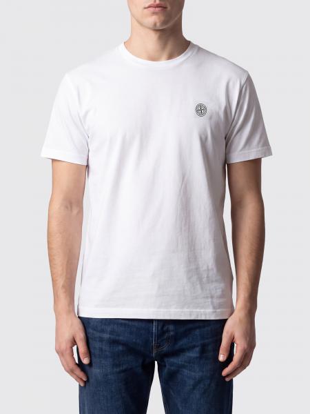 Stone Island Cotton T-Shirt with Sleeve Logo Patch