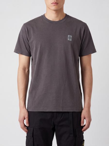 Camiseta Stone Island de algodón con parche del logo en la manga
