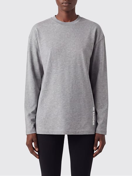 T-shirt à manches longues Jil Sander en coton avec logo contrastant