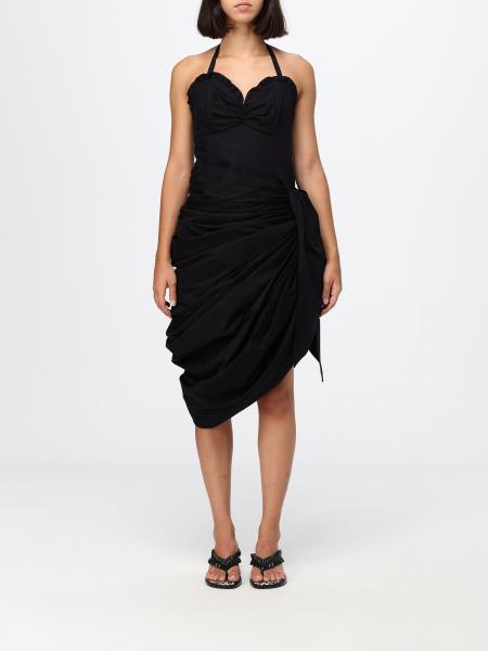 Asymmetrisches, drapiertes Midikleid Chloé aus Baumwolle mit Herzausschnitt