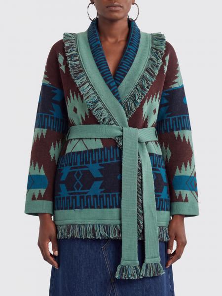 Alanui Robe Cardigan in Cashmere with Ethnic Pattern and Fringes