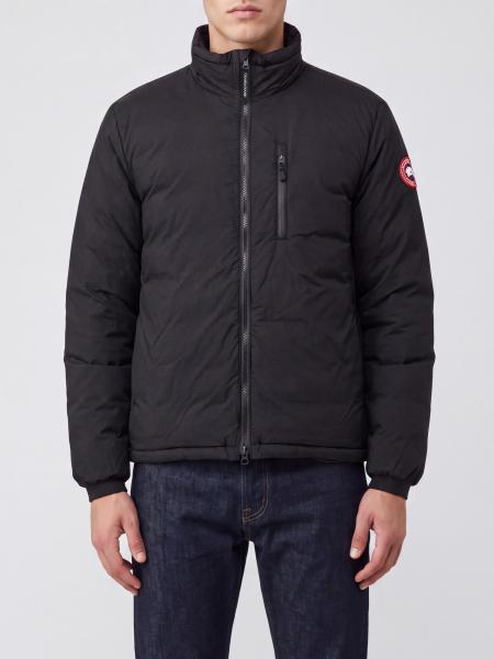 Lightweight Nylon Down Jacket Canada Goose with a High Neck and Logo Patch