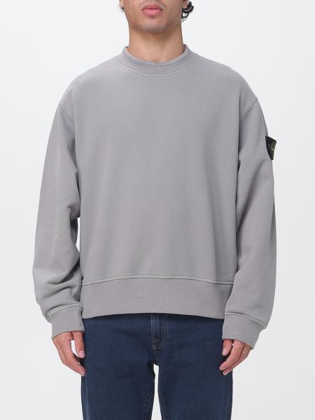 Stone Island Cotton Crewneck Jumper with Compass Logo Patch on the Sleeve