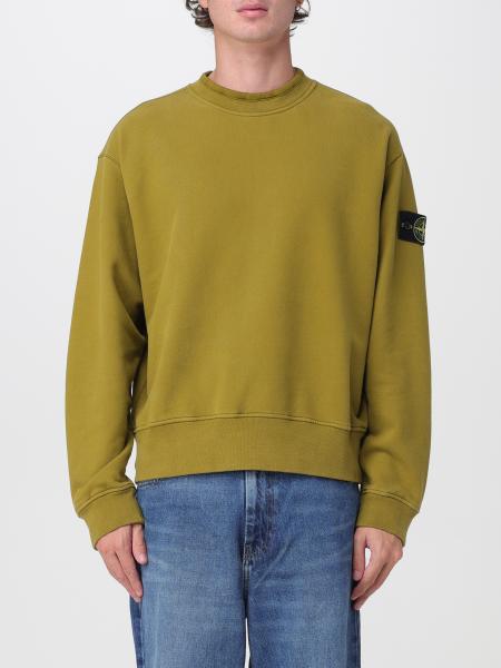Stone Island Cotton Crewneck Jumper with Compass Logo Patch on the Sleeve