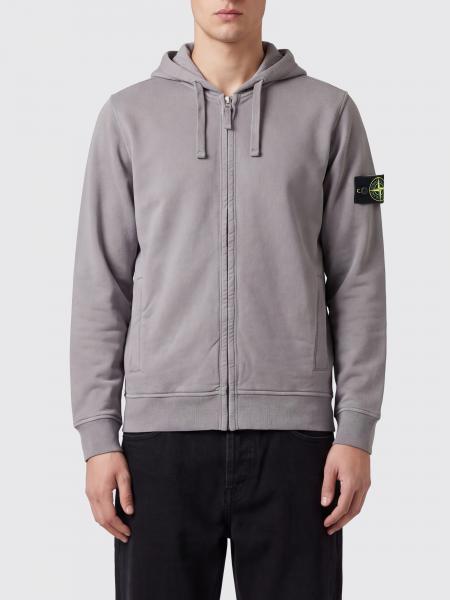 Stone Island Cotton Zip-Up Hoodie with Dropped Shoulders