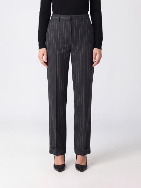 Semicouture High-Waisted Striped Wool-Blend Skinny Pants