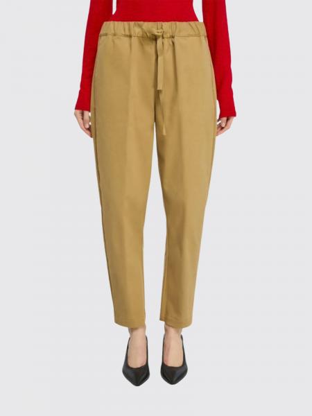 Semicouture Slim Fit Wool Blend Trousers with Drawstring Waist
