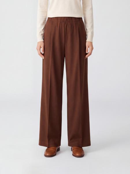 Semicouture High-Waisted Wool Blend Palazzo Trousers