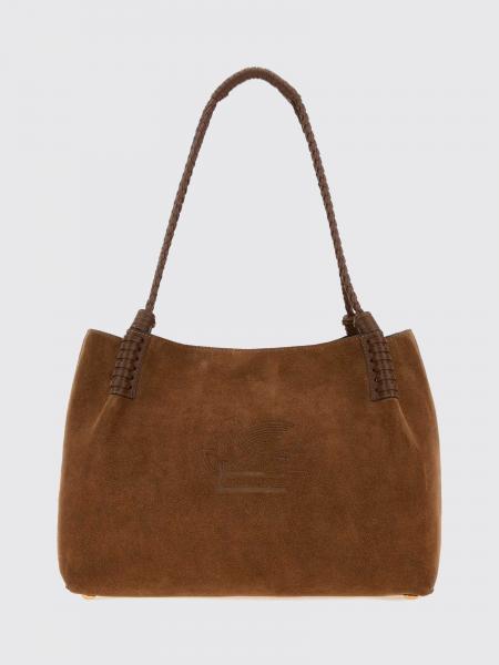 Etro Libra Suede Shoulder Bag with Braided Handle