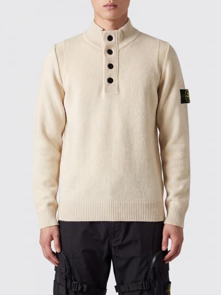 Stone Island Virgin Wool Turtleneck Jumper with Compass Logo Patch