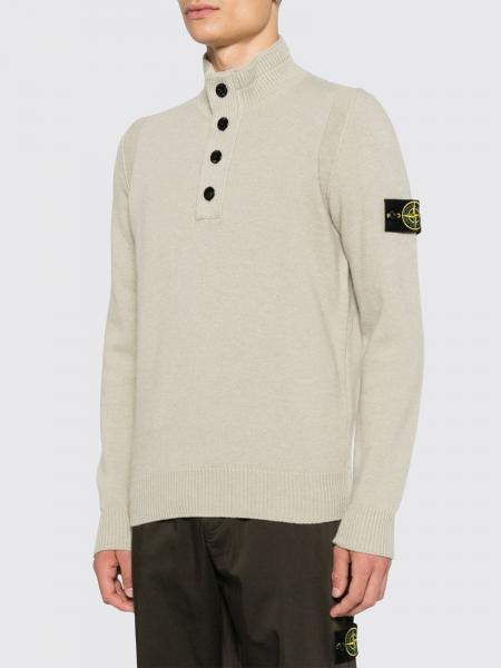 Stone Island Virgin Wool Turtleneck Jumper with Compass Logo Patch