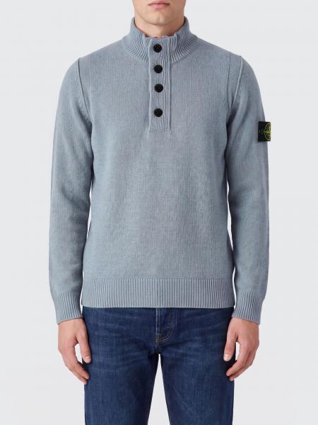STONE ISLAND Compass 徽标贴片初剪羊毛高领毛衣