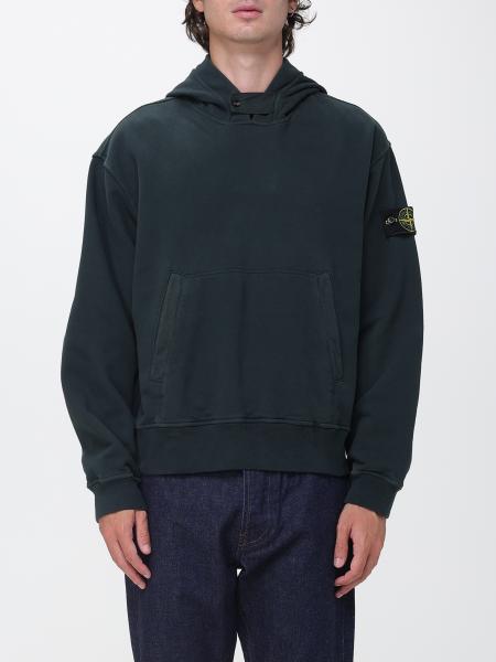 Stone Island Cotton Hoodie with Kangaroo Pocket and Compass Logo