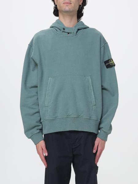 Stone Island カンガルーポケットとコンパスロゴ付き コットンフーディ