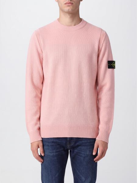 STONE ISLAND Compass 徽标贴片初剪羊毛圆领毛衣