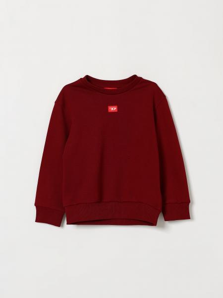 Sudadera Diesel de algodón para niño con cremallera y logo Oval D bordado