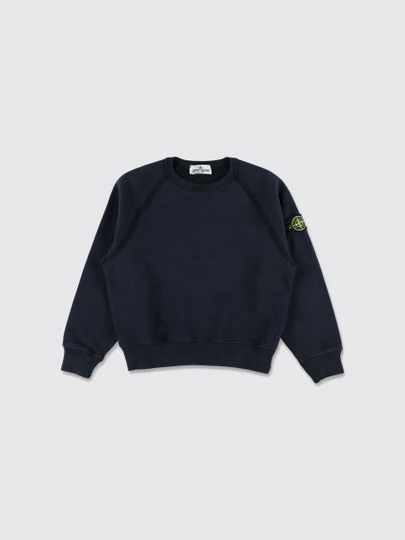 Sudadera de cuello redondo de algodón Stone Island Junior para niño con logo Compass