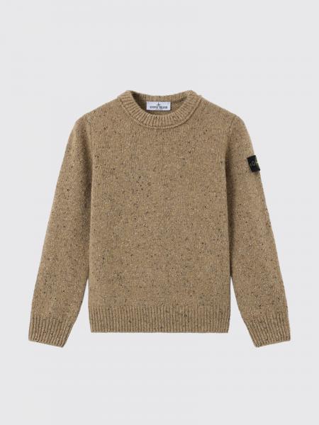 Boy's Wool-Blend Crewneck Jumper Stone Island Junior with Logo