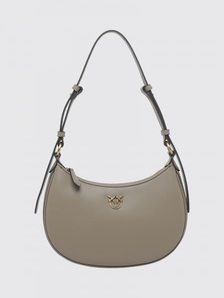 Borsa a spalla Love Bag Half Moon Simply Pinko in pelle di vitello liscia