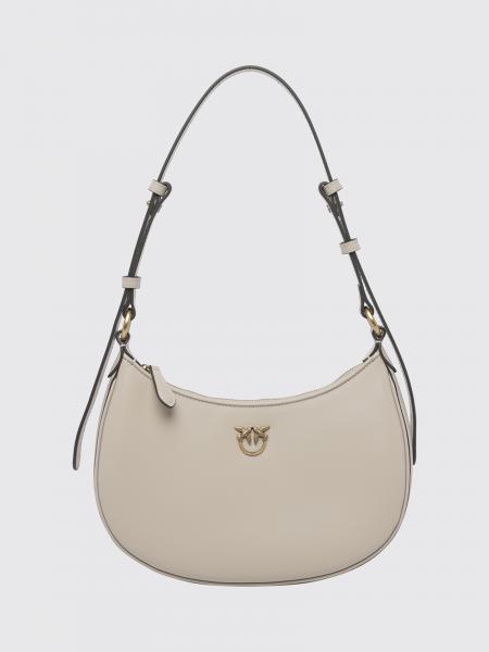 Borsa a spalla Love Bag Half Moon Simply Pinko in pelle di vitello liscia