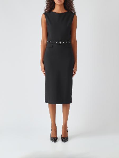 Ärmelloses Etui-Midikleid Pinko aus Crêpe mit Taillengürtel