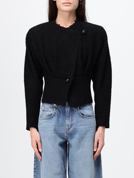 ISABEL MARANT 不对称下摆初剪羊毛双排扣西装外套