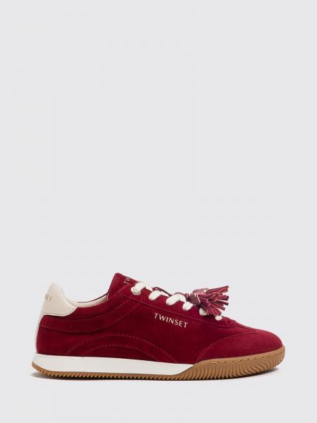 Twinset Low-Top Suede Sneakers with Tassels and Logo