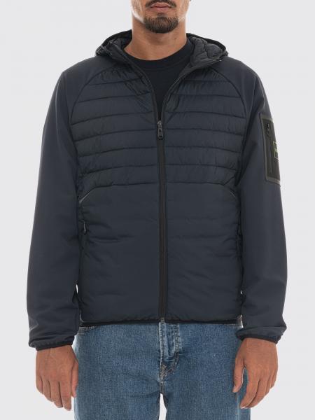 BOSS Short Water-Repellent Padded Jacket with Hood and Logo Patch