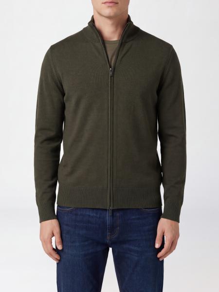 Cardigan Boss slim fit in pura lana vergine con collo a dolcevita e zip
