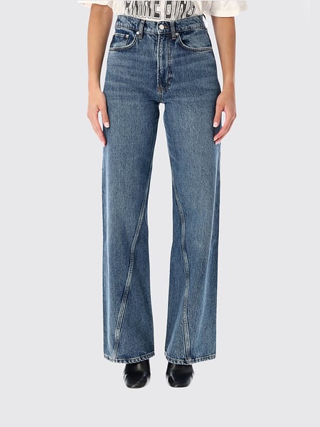 ANINE BING High-Waisted Wide-Leg Jeans in Cotton Denim