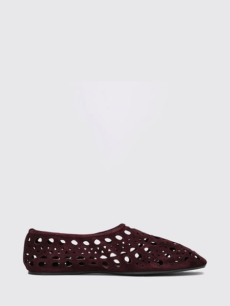 Alaïa Vienne Perforated Suede Ballet Flats with Elasticated Heel