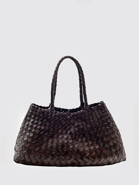 Dragon Diffusion Santa Croce Woven Leather Shoulder Bag with Double Handle