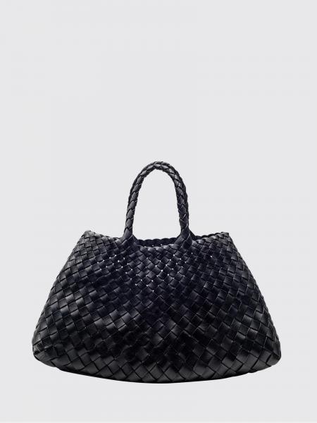 Santa Croce Flared Woven Leather Handbag Dragon Diffusion with Braided Handles