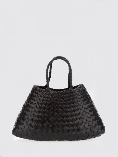Santa Croce Flared Woven Leather Handbag Dragon Diffusion with Braided Handles