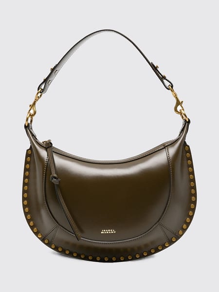 Isabel Marant Naoko Calfskin Leather Hobo Bag with Studs