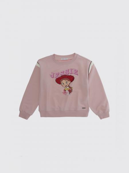 Monnalisa Girl's Disney Print Cotton Sweatshirt with Rhinestones