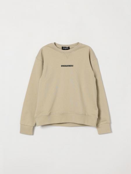 Boy's Contrast Logo Dsquared2 Cotton Crewneck Sweatshirt